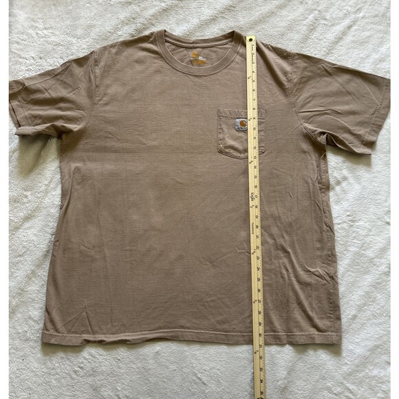 Carhartt Men's Original Fit Short Sleeve T-Shirt Tan/Beige Size 2XL - K87 DES - Picture 5 of 6